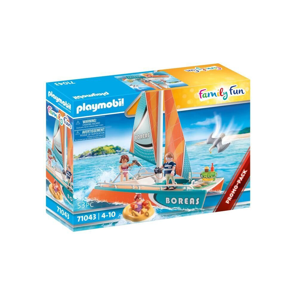 Playmobil 71043 Family Fun Catamaran Promo Pack, Boat Toy For Children Ages 4 Years+, Floating Water Toy