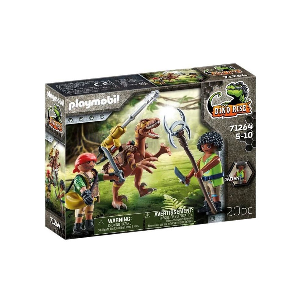 Playmobil 71264 Dino Rise Deinonychus, Dinosaur With Detachable And Swivelling Cannon, Jurrasic World, Fun Imaginative Role-Play, Playsets Suitable For Ages 5+