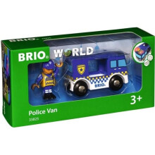 Brio World Sound and Light Police Truck - Acessório de som e luz Circuito de trem de madeira - Ravensburger - A partir de 3 anos - 33825
