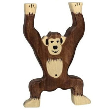 Figuriini - HOLZTIGER - 80169 - Apina - Käsin maalattu puu - Mitat 9x2,3x7 cm - Sisätilat