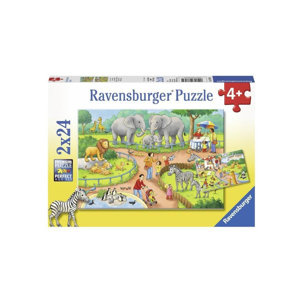 Ravensburger 2 Jigsaw Puzzles - A Day In The Zoo
