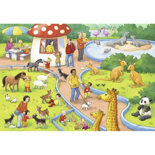 Ravensburger 2 Jigsaw Puzzles - A Day in the Zoo 1