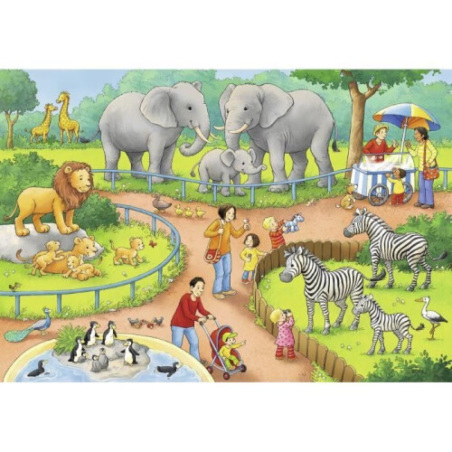 Ravensburger 2 Jigsaw Puzzles - A Day in the Zoo 2