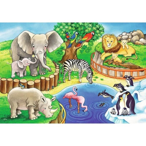 Ravensburger 2 Jigsaw Puzzles - Animals in the Zoo 2
