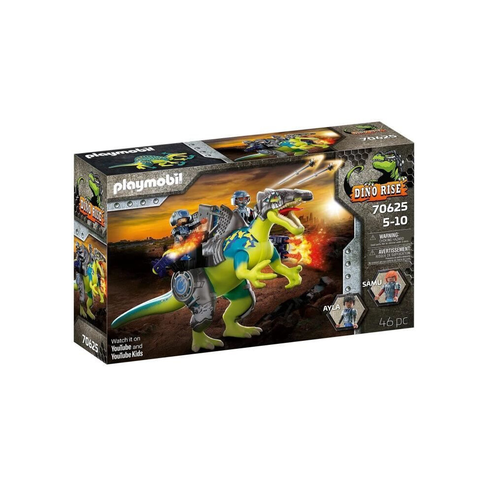 Playmobil 70625 Dinos Spinosaurus: Double Defense Power Playset 46 Pcs