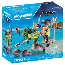 PLAYMOBIL 71795 Pirate with crossbow and fish to aim at, The Pirates, 31 pieces, From 4 years old