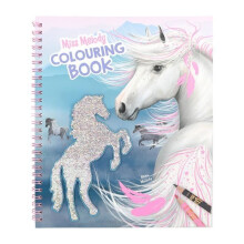12765 Miss Melody Colouring Book with 20 Pages for Designing Horse Motifs, Sticker Sheet and Sequin Decoration