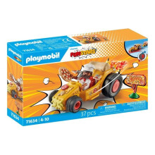 Playmobil 71634 - Pizza Kart - Retractable Motor - 1 Character - 36 Accessories - Multicolor