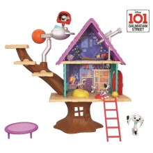 Disney 101 Dalmatian Street, Dylan Tree House Playset (16.6-In x 14-In) with 2 Dog Figures (3-In) and 10 Accessories