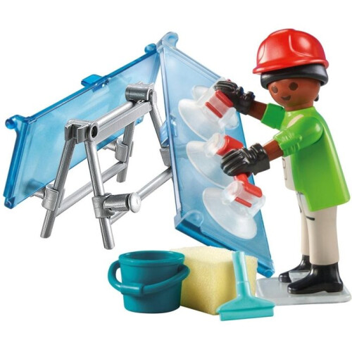 PLAYMOBIL Glazier with two panes, bucket and accessories 2