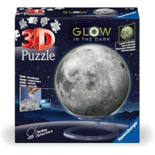 11586 Glow in The Dark Moon-3D Puzzles for Kids Age 6 Years Up-72 Pieces-No Glue Required, White, One Size - Jigsaw Puzzle