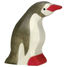 Figurinha de madeira HOLZTIGER - Pinguim pequeno com a cabeça para frente