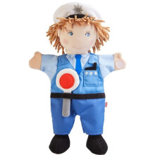 Police puppet - HABA - For children from 18 months - Movable arms and articulating mouth