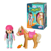 Doll - BABY born - Mini Sister Kim - 7 cm - Movable head and limbs - Horse and accessories included