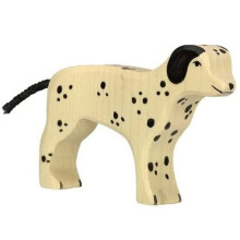 Figuriini - HOLZTIGER - 80062 - Dalmatialainen koira - Käsin maalattu puu - Mitat 10,5 x 2,3 x 9 cm