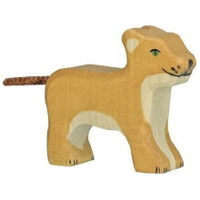 Figurine - HOLZTIGER - 80141 - Lion - Petit - Bois peint à la main - Fabrication européenne