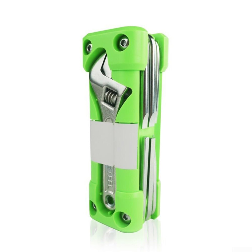 Motorcycle Multipurpose Kit With Adjustable Wrench And Hex Socket Stainless Steel Tool Set Bike Green 9412369021458