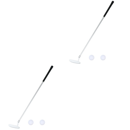 2 Sets Golf Folding Pole Zinc Alloy Child Practice Tools 2