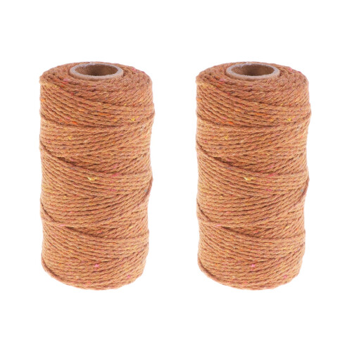 2pcs Woven Cotton Rope Material Yellow Line 1