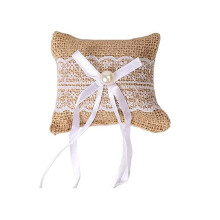 Fashion Jewelry, Cushion for Wedding Rings, Rustic Jute, Ring Cushion
