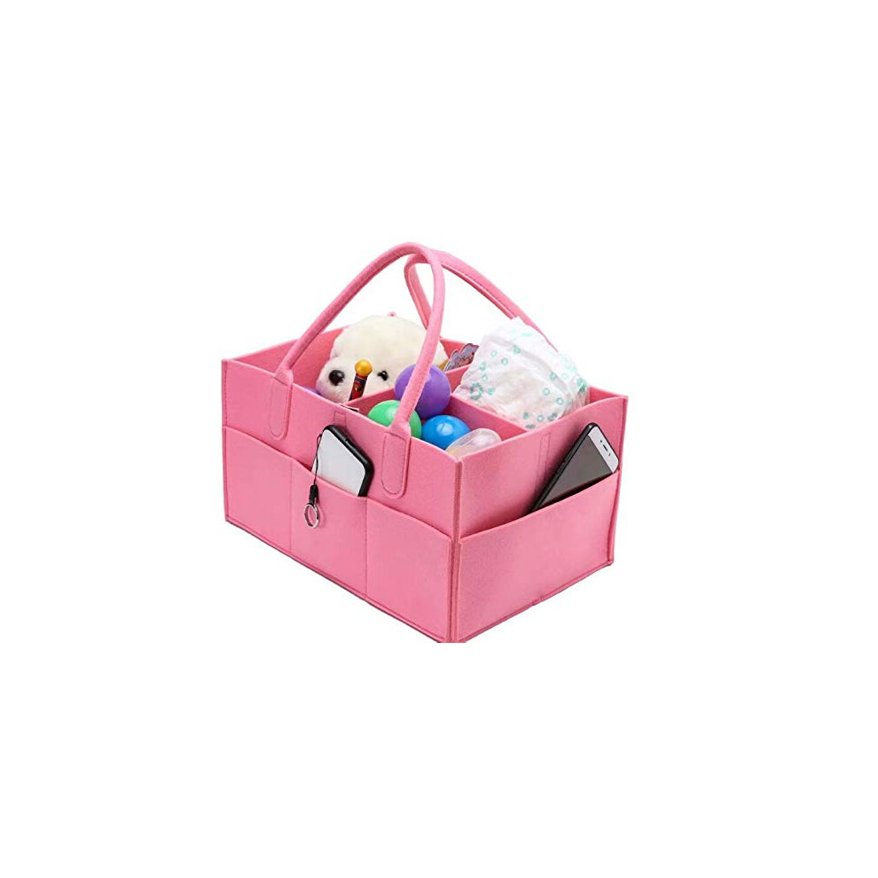 Baby Diaper Caddy Portable Felt Nursery Storage Bin With Changeable Compartments Car Travel Bag Baby Wipes Bag