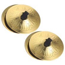 2 pairs of finger cymbals made from small cymbals for belly dance and rhythm play, easy to clean and for small hands.