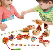 Threading beads, threading toy Educational activities for preschool development, children girls aged 3 and up