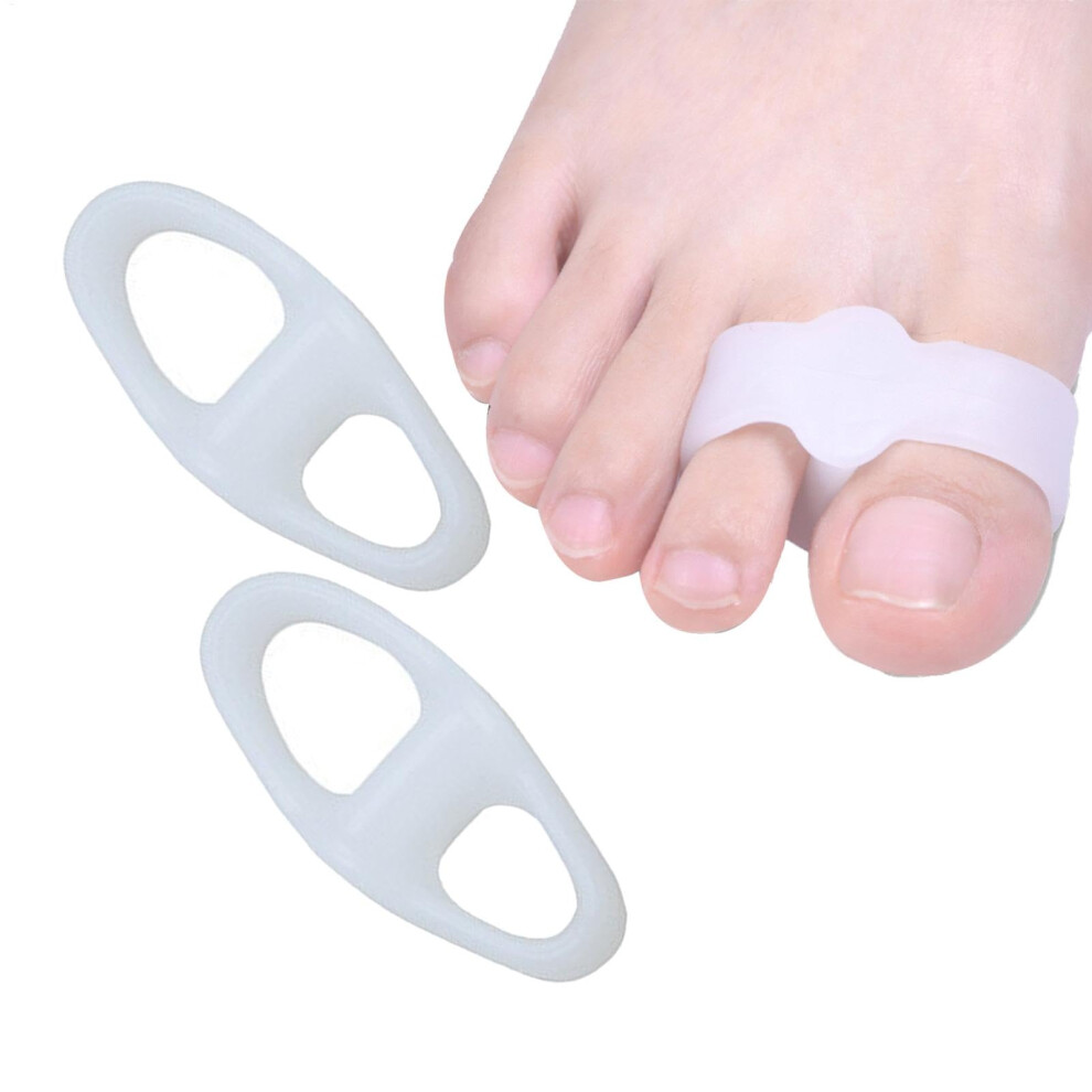 White Silicone Toe Separators, Orthopedic Toe Straighteners For Overlapping Toes,