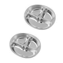 Pack of 2 Nonrust Steel Uncovered Plates for-Smiling monkey