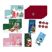 Recyclable Materials Christmas Cards with Envelope Stickers-B