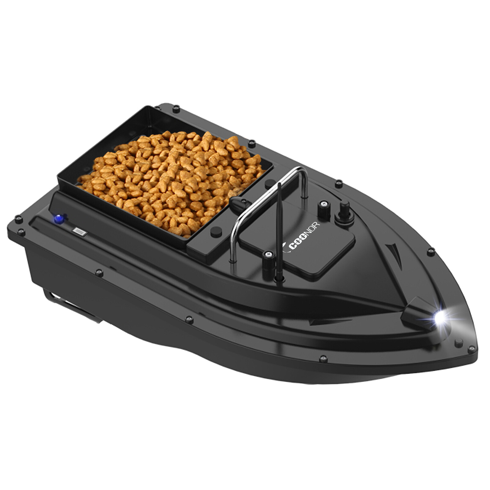 Bateau à appât GPS, 500 m, télécommande, 12000 mAh, autonomie 4 h, bateau radiocommandé, 3 boîtes d'appâts, bateau de pêche automatique, système