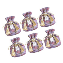 Elegant Red Velvety Candy Bags Durable-Purple Cloud Pattern