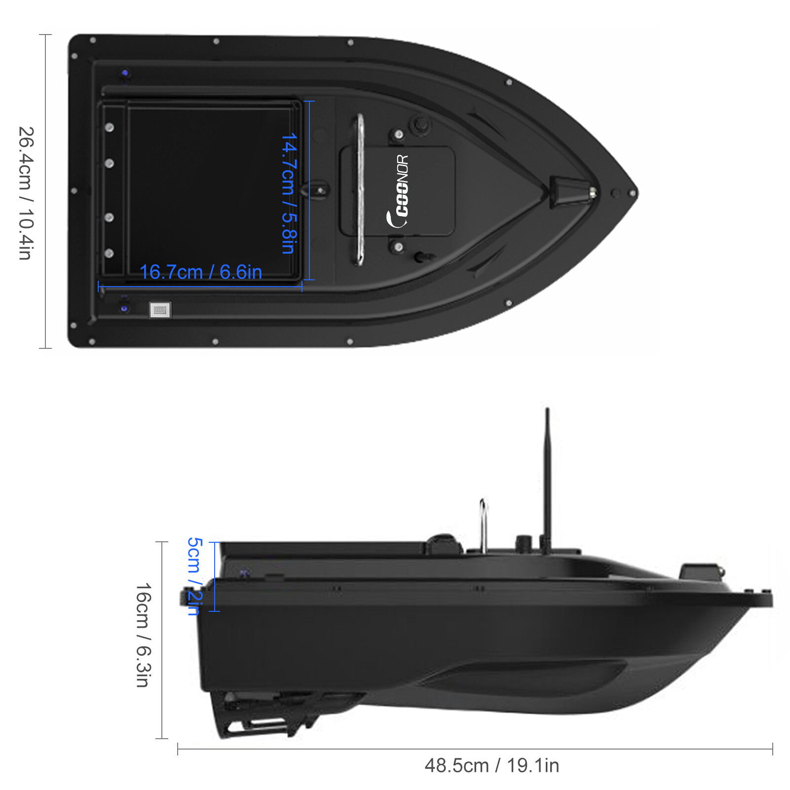 Bateau Pêche Rc 500m Bateau Appât Télécommandé QUIOTUIR - 500m Portée