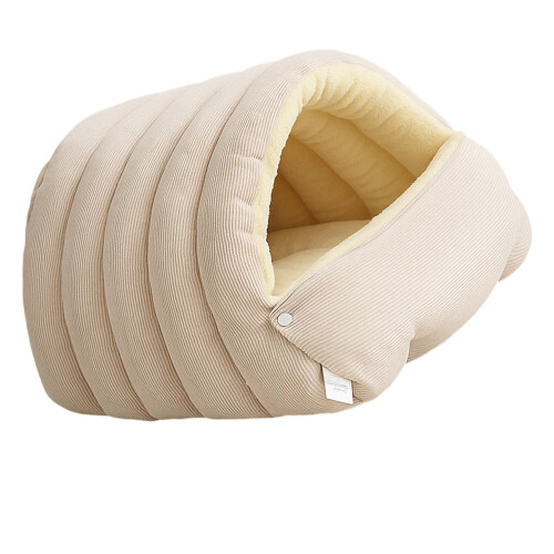 Enclosed Pet House With Antislip Bottom-Large size Light beige