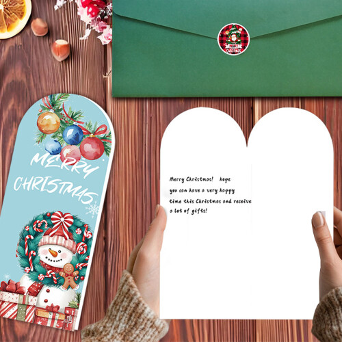 Recyclable Materials Christmas Cards with Envelope Stickers-B 1
