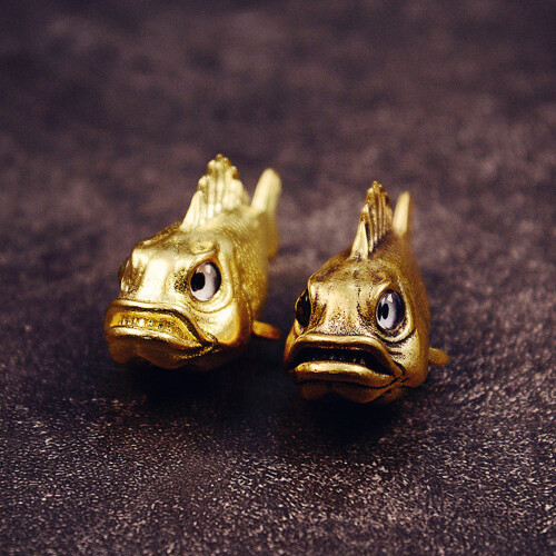 Retro Miniature Fish Figurine Copper Marine Creature-Retro 2