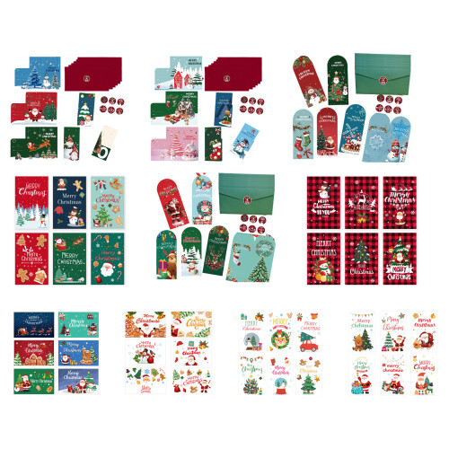Recyclable Materials Christmas Cards with Envelope Stickers-B 2