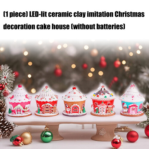 Handcrafted Ceramic Christmas Cottage Decoration With-Model E 2