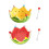 Ceramic Watermelon Serving Bowl Gift Set 6 Stainless Steel-Red 2