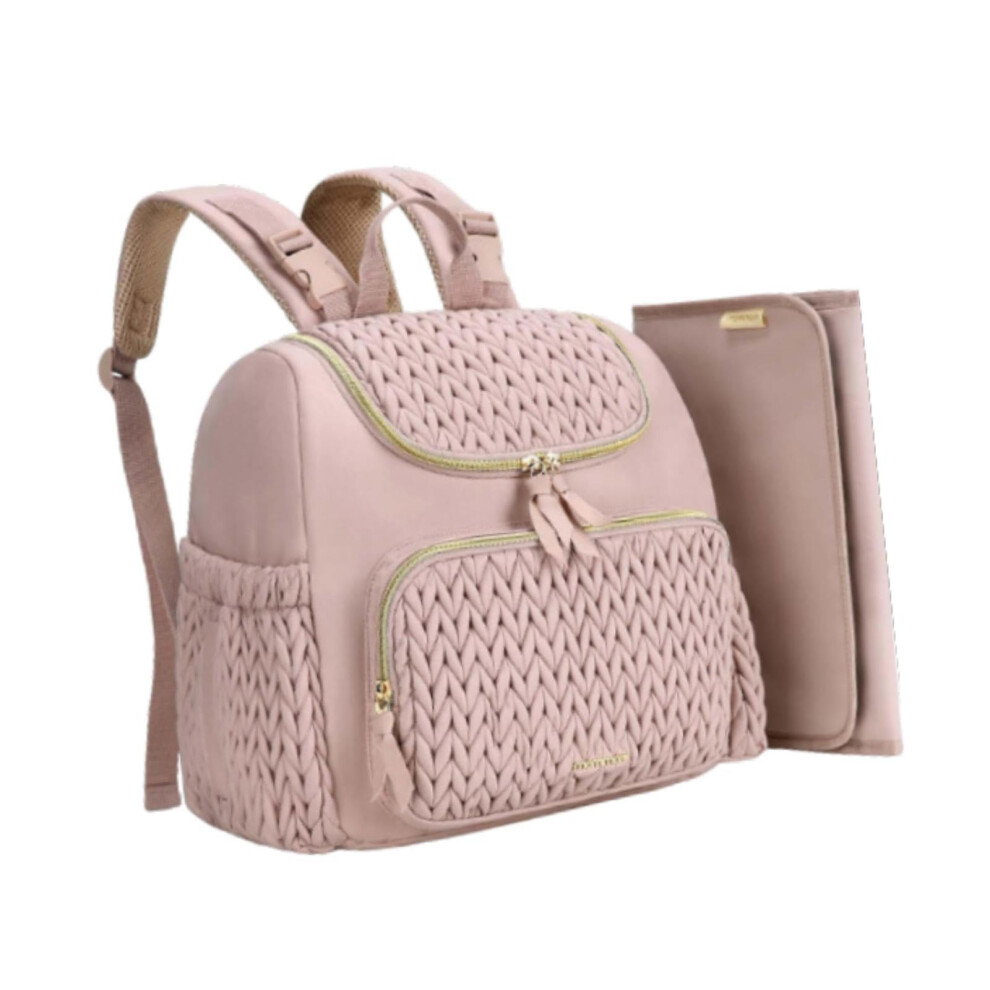 Baby Changing Bag, Backpack, Nursing Backpack for Mum and Dad, Portable with Buckle, Baby Essentials, Travel Bag, Diaper Bag, pink, M
