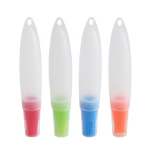4pcs/pack Heat Resistant Oil Brush with Lid Food Safe Silicone