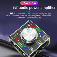 Amplificatore audio Bluetooth 5.1 15W+15W 52x52x32mm Nero