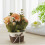 Rosa arancione artificiale in vaso 10,5  10,5  8 cm 5