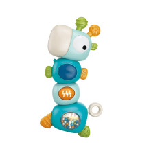 Cartoon Giraffe Baby Teething Rattle Toy for Infants with Rotating Body and Music Light, Electric Rattle Teether Toy, Blue