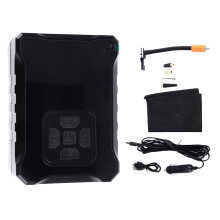 Digital Pressure Gauge Air Pump For Car Tires Portable Electric Bicycle Pump With Fast Inflation Dual-Cylinder Design Auto Shut-Off Power Bank