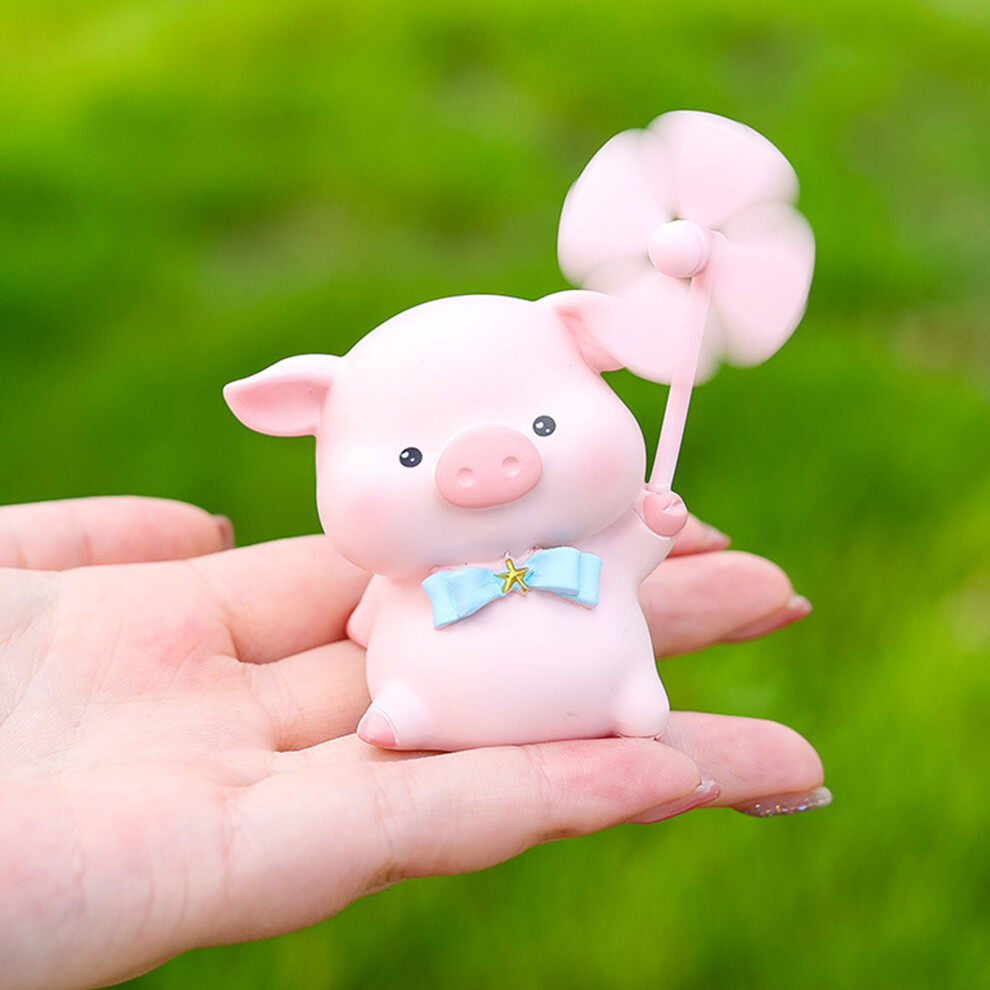 Resin Animal Ornament Pig Figurine Desktop Decor For Vehicle Office 4971369102536