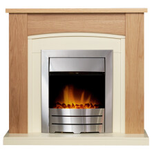 Adam Chilton Fireplace in Oak & Cream with Colorado Electric Fire in B