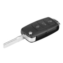 Coque de clé télécommande pour véhicules VW, clé télécommande pliable 434 MHz avec puce ID48 et 3 boutons, avec clé d'urgence, étui de