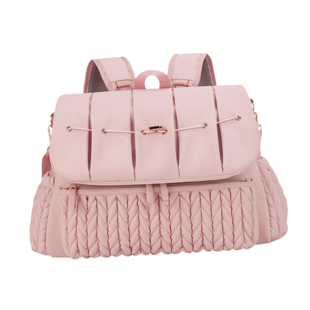 Diaper Bag Backpack, Diaper Carry Bag, For Mom And Dad, Multifunctional, Waterproof Diaper Bag For Phone, Toys, Bottle, Keys, Pink