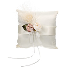 Elegant Satin Floral Wedding Ring Pillow for Engagement Jewelry Presentation